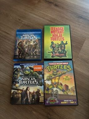 Set of 4 Teenage Mutant Ninja Turtles DVD & Blu-ray Bundle